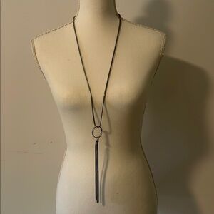 Express Silver Long Pendant Necklace